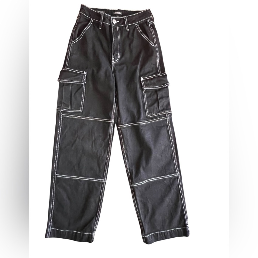 Wild Fable Black High Rise Jeans with White Stitching